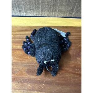 Hallmark Hauntington Twitching Spider Beanie Plush Purple Beads 6" HTF